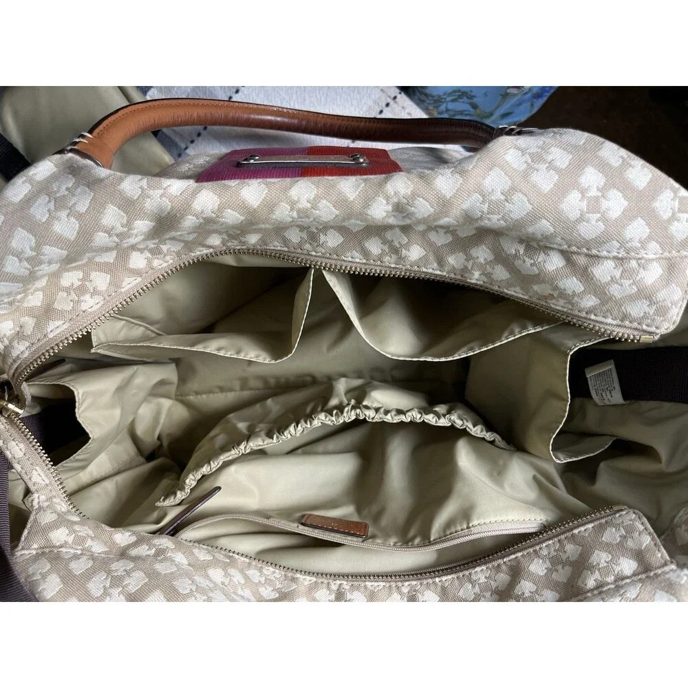 Kate Spade New York Stevi Classic Stucco Canvas & Leather Large Tote/Diaper Bag